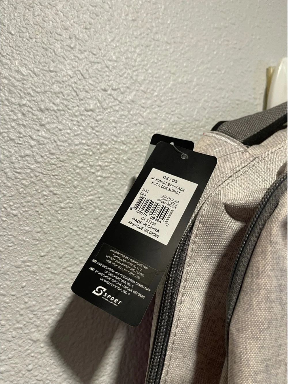 S Sport Beige and Pink Backpack with Multiple Compartments